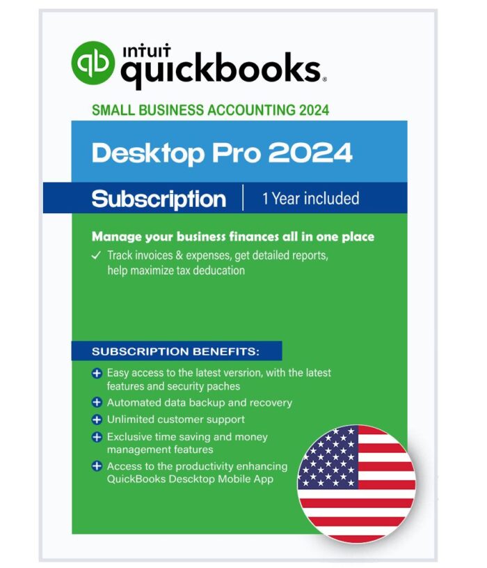 QuickBooks Desktop Pro 2024 – No Subscription – USA Version (1 Users)